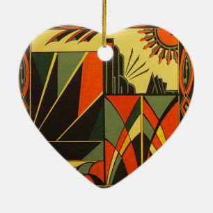 Décoration accrochante de coeur en céramique d'art