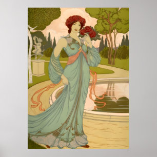 Décoration Art Nouveau Belle au Parc