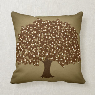 Décoration de coussin de jet rustique à arbre illu