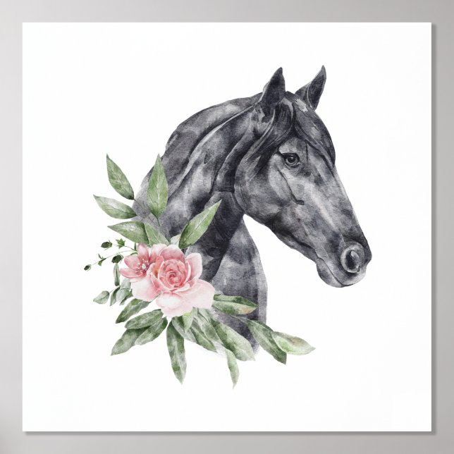 Décoration de la tête de cheval noire (Recto)