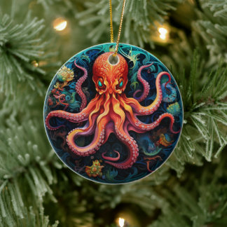 Décoration de l'arbre en céramique octopus