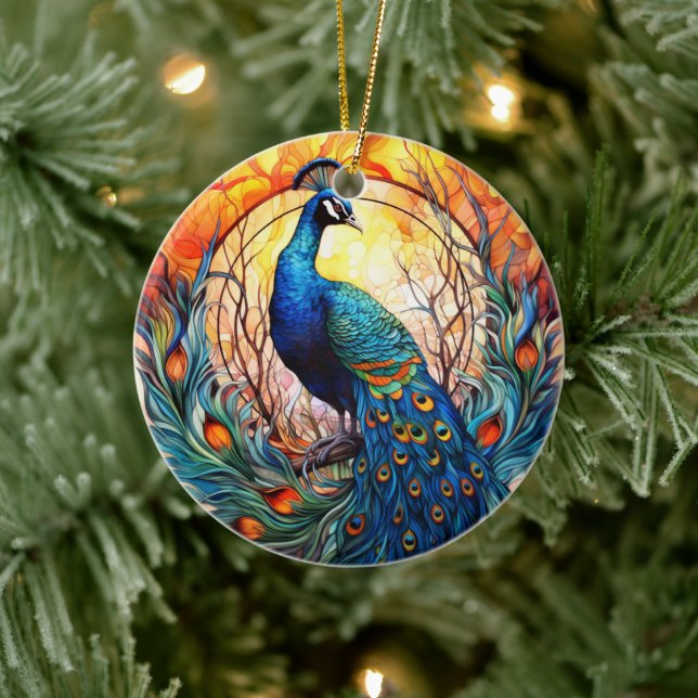 Décoration de l'arbre en céramique Peacock (Arbre)