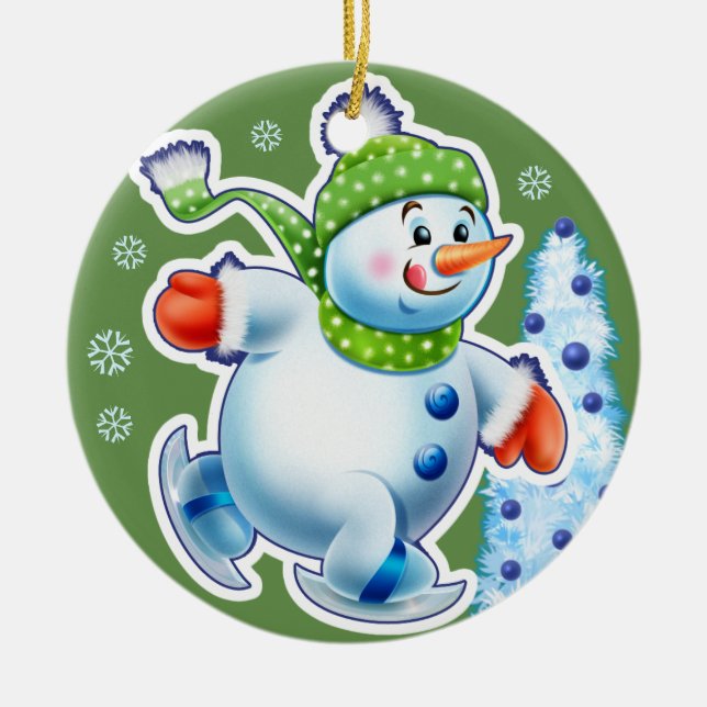 Décoration de Noël double Snowmen Sports de neige (Devant)