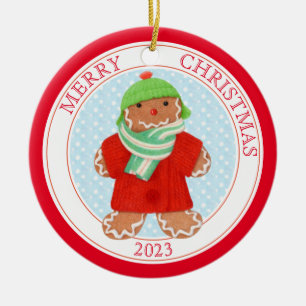 DÉCORATION DE NOËL EN CÉRAMIQUE ROND WOOLIE GINGER