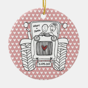 Décoration de Noël Mariage de tracteur personnalis