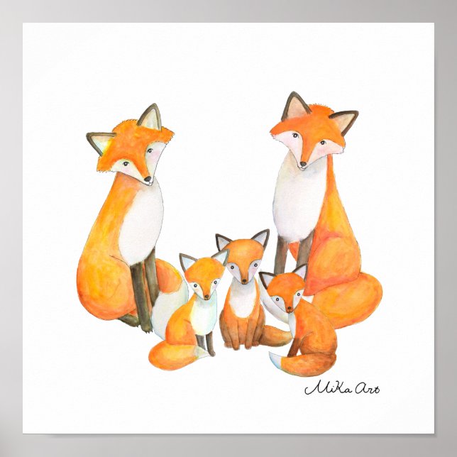 Décoration de nurserie famille renard maman papa e (Devant)