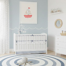 Décoration de nurserie nautique à l'aquarelle avec