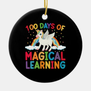 Décoration En Céramique 100 jours d'école licorne magique pour filles 