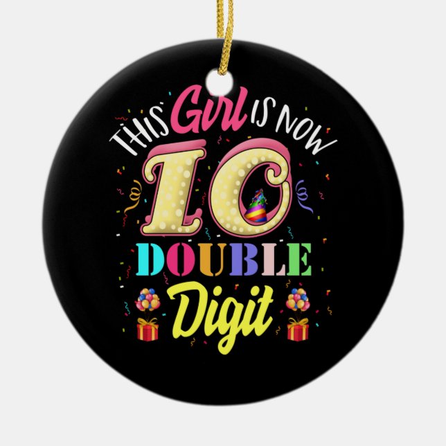 Décoration En Céramique 10e anniversaire Cette fille est maintenant 10 chi (Devant)