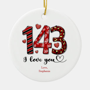 Décoration En Céramique 143 Je t'aime Saint-Valentin personnalisée Anniver