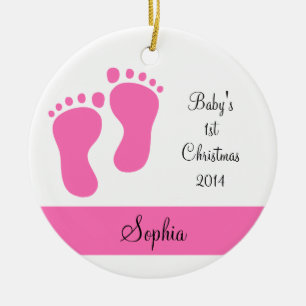 Décoration En Céramique 1er Noël de Pink Baby