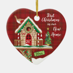 Décoration En Céramique 1er Noël, Notre nouvelle maison, maison d'oiseaux