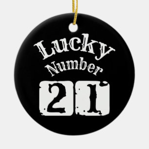 Décoration En Céramique 21 - Lucky Number 21 Luck