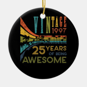 Décoration En Céramique 25 ans Anniversaire Vintage 1997 25e anniversaire