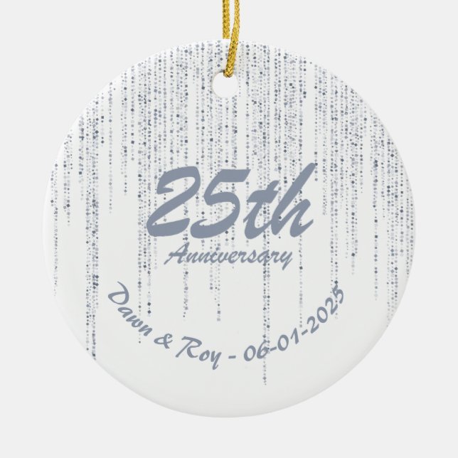 Décoration En Céramique 25th Anniversary Ornament Metal • Personalized Sil (Devant)