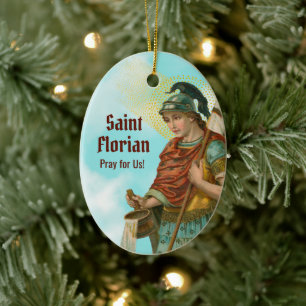 Décoration En Céramique 2xSt. Florian avec seau (Ciel clair ; M 019)
