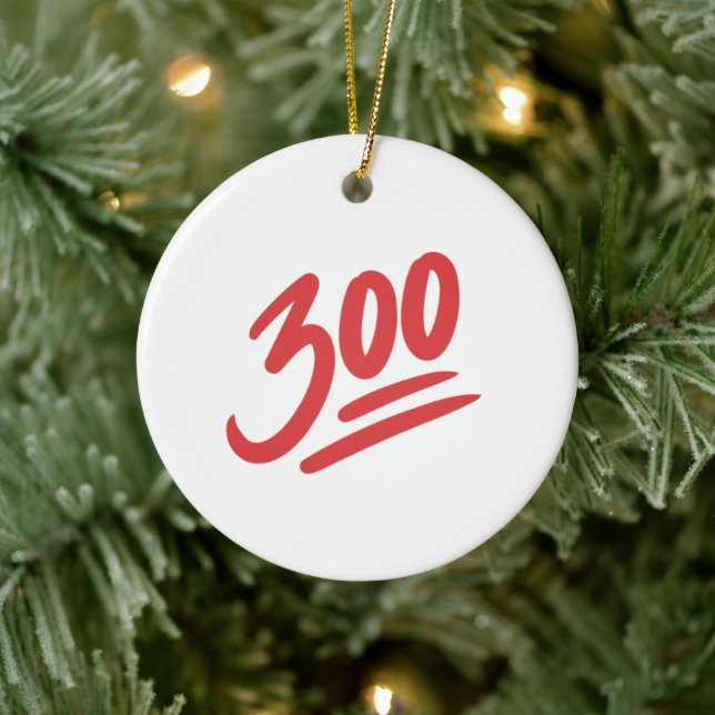 Décoration En Céramique 300 Emoji | Parfait Score Bowling 300 Jeu (Arbre)