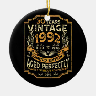 Décoration En Céramique 30 ans Vintage 1992 30e anniversaire