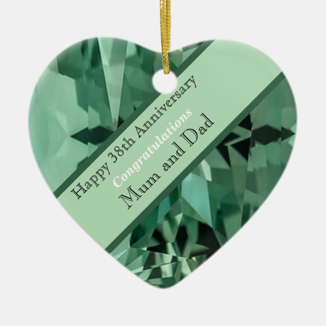 Décoration En Céramique 38e anniversaire du Mariage Beryl (Devant)