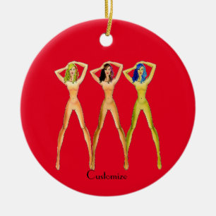 Décoration En Céramique 3 dames aux longues jambes debout Thunder_Cove