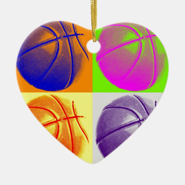 Décoration En Céramique 4 couleurs Pop Art Basketball (Devant)