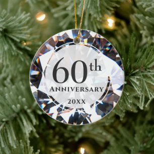 Décoration En Céramique 60e anniversaire Diamond photo personnalisée