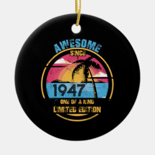 Décoration En Céramique 75 Year Old Awesome Since 1947 75th Birthday