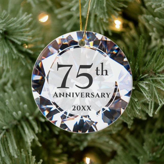 Décoration En Céramique 75e anniversaire Diamond photo personnalisée (Arbre)
