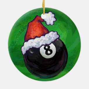 Décoration En Céramique 8 Ball Noël Vert