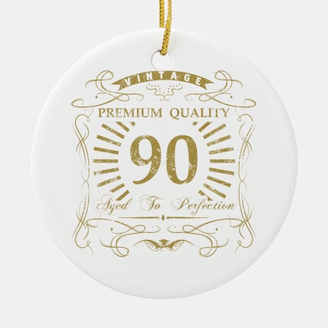 Décoration En Céramique 90e anniversaire Gag cadeau (Devant)