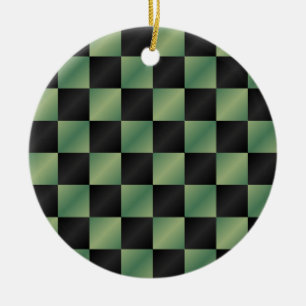 Décoration En Céramique À damiers moderne vert olive noir dégradé