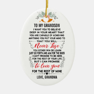 Décoration En Céramique À mon petit-fils de grand-mère avec nom personnali