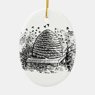 Décoration En Céramique Abeilles de miel de ruche vintage