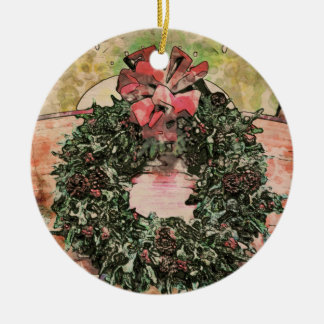 Décoration En Céramique Abstract Christmas Wreath Ornament
