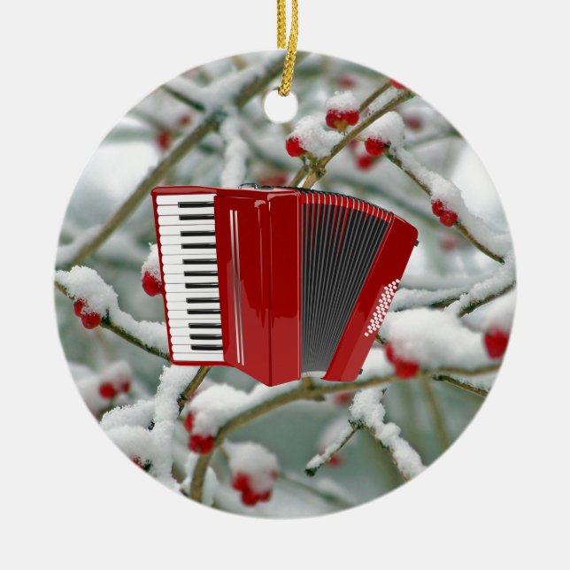 Décoration En Céramique Accordion rouge - Berries dans l'Arrière - plan de (Devant)