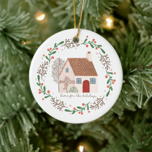 Décoration En Céramique Accueil pour les fêtes Noël avec texte personnalis