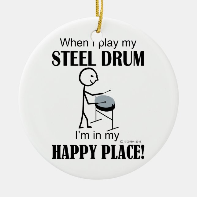 Décoration En Céramique Acier Drum Happy Place (Devant)
