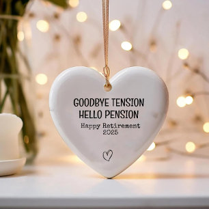 Décoration En Céramique Adieu Tension Bonjour Pension Happy Retraite Fun