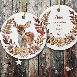 Décoration En Céramique Adorable Deer Fawn Wreath Grandgirl
