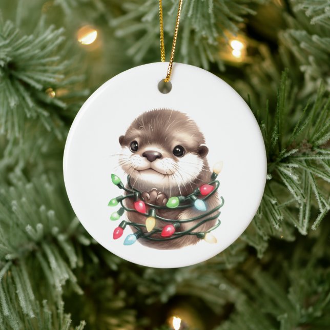 Décoration En Céramique adorable Otter de Noël (Arbre)