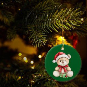 Décoration En Céramique Adorable Ours En Conflit De Noël Personnalisé