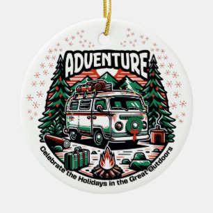 Décoration En Céramique Adventure Camper Van Christmas
