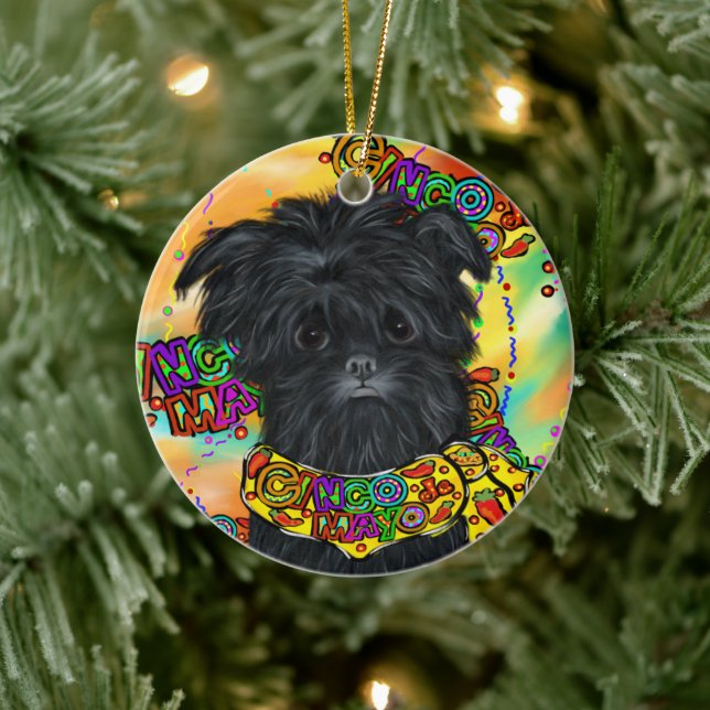 Décoration En Céramique Affenpinscher (Arbre)