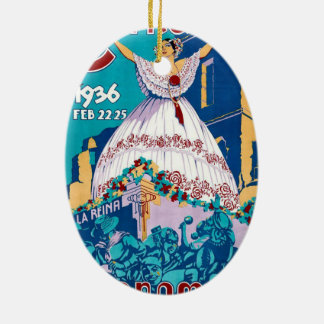 Décoration En Céramique Affiche 1936 de Carnaval De Panama de cru