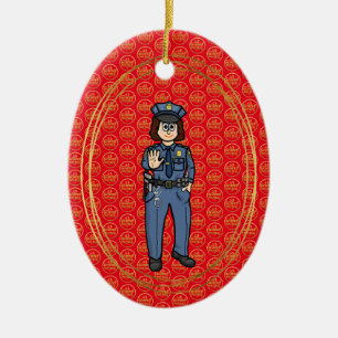 Décoration En Céramique Agent de patrouille frontalière des États-Unis Orn