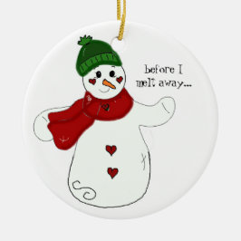 Décoration En Céramique Agiter Snowman avec dire