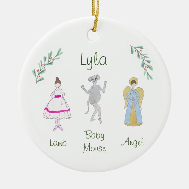 Décoration En Céramique Agneau Nutcracker personnalisable / Souris Bébé /  (Devant)