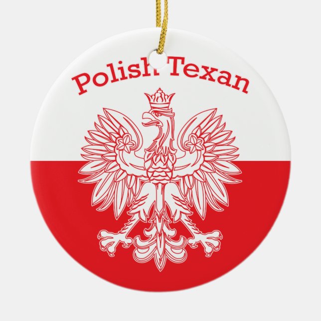 Décoration En Céramique Aigle blanc texan polonais (Devant)