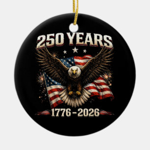 Décoration En Céramique Aigle patriotique des États-Unis 250e anniversaire