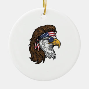 Décoration En Céramique Aigle patriotique Mullet Gravure vintage vecteur D